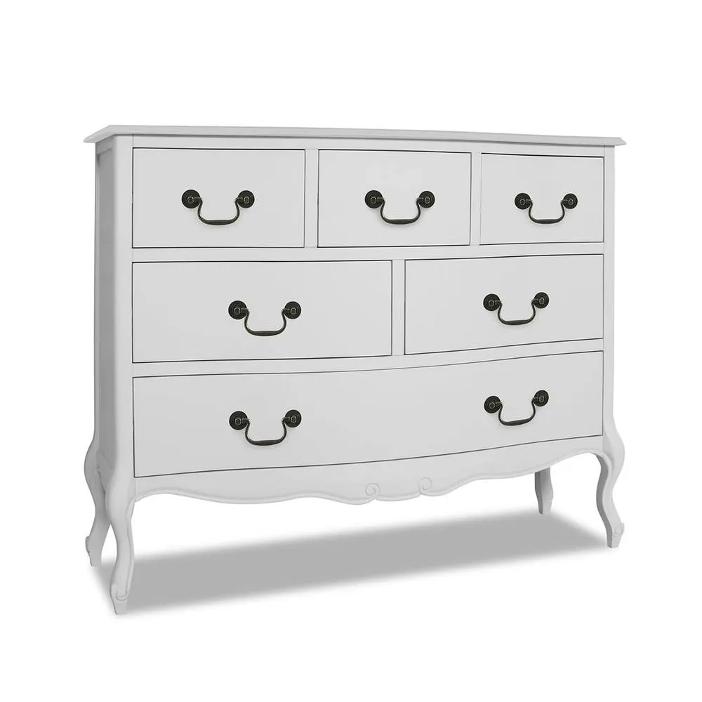 Statement Furniture Juliette Vintage Chic 6 Drawer Chest of Drawers in White 4