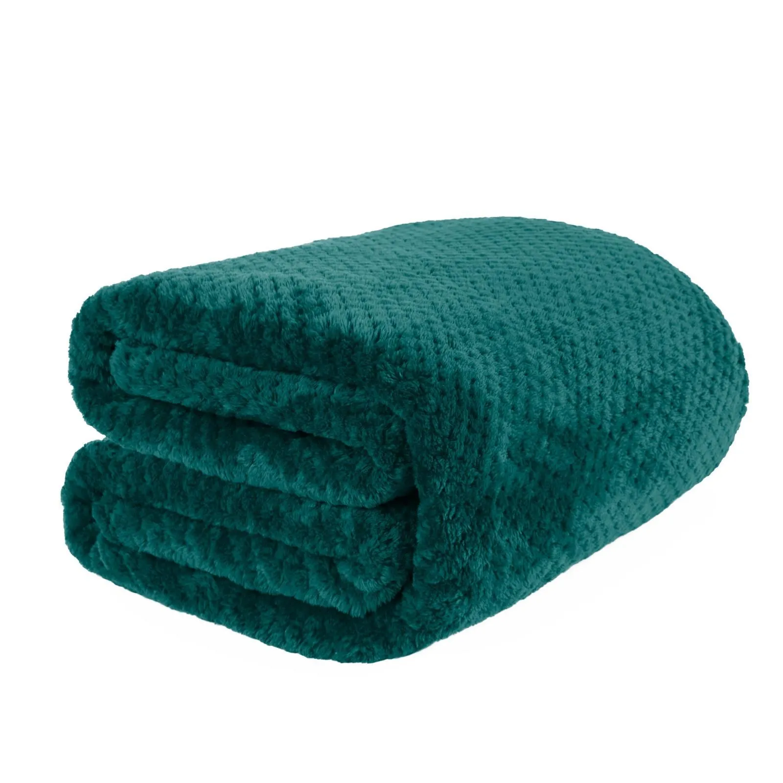 OHS Luxury Large Waffle Honeycomb Mink Warm Throw in Teal