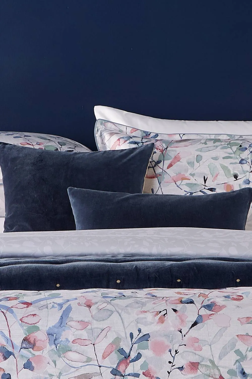 CHRISTY Luxury Filled Velvet 'Jaipur' Rectangle Cushions in Dark Navy 4