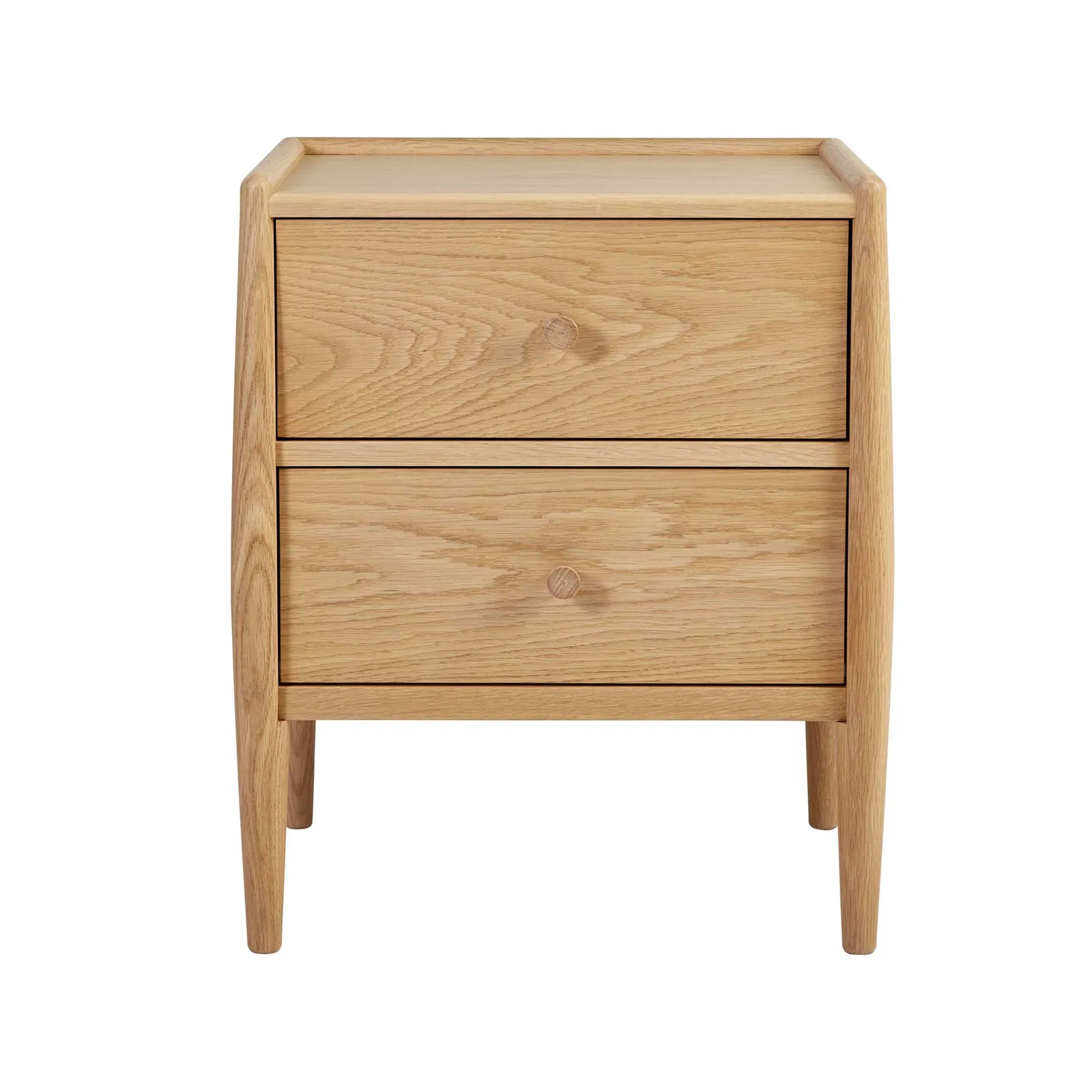 Ercol Winslow 2 Drawer Bedside Chest, Neutral Wood | Barker & Stonehouse 3