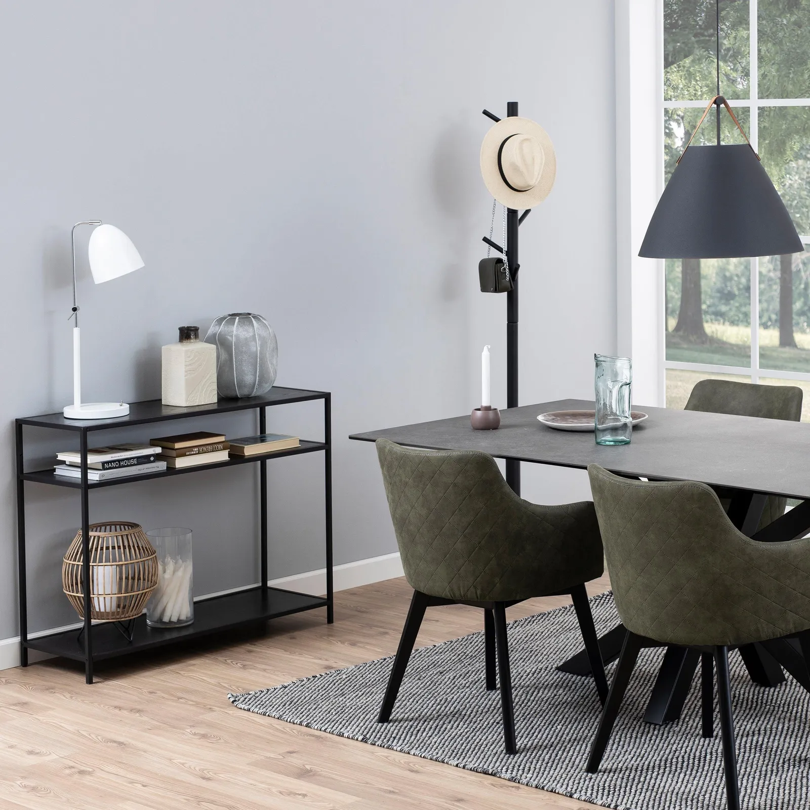 Furniture To Go Seaford Console Table with 2 Shelves in Black 4