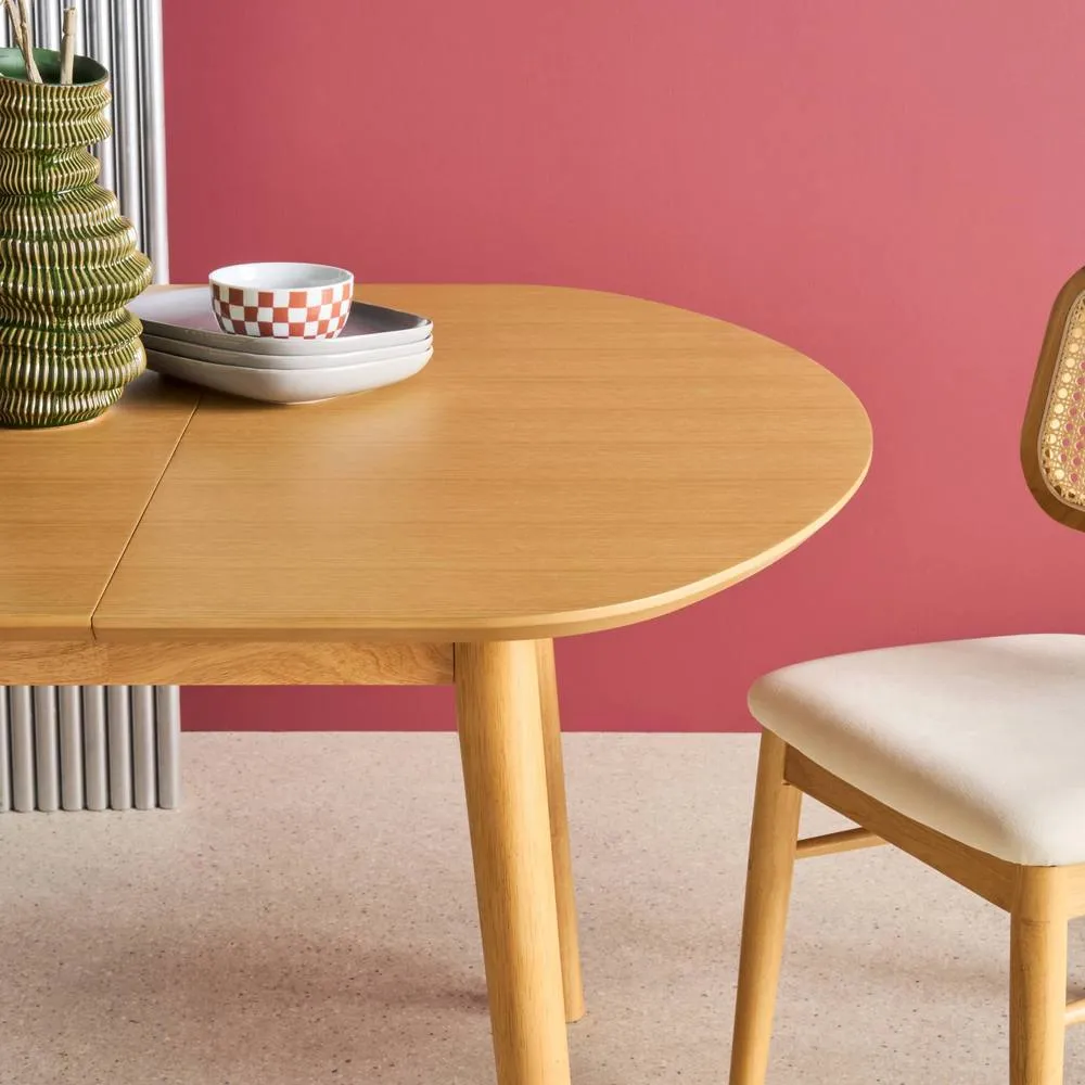 sweeek Oval extendable dining table rubberwood & oak veneer 4-6 seats in Beige 6