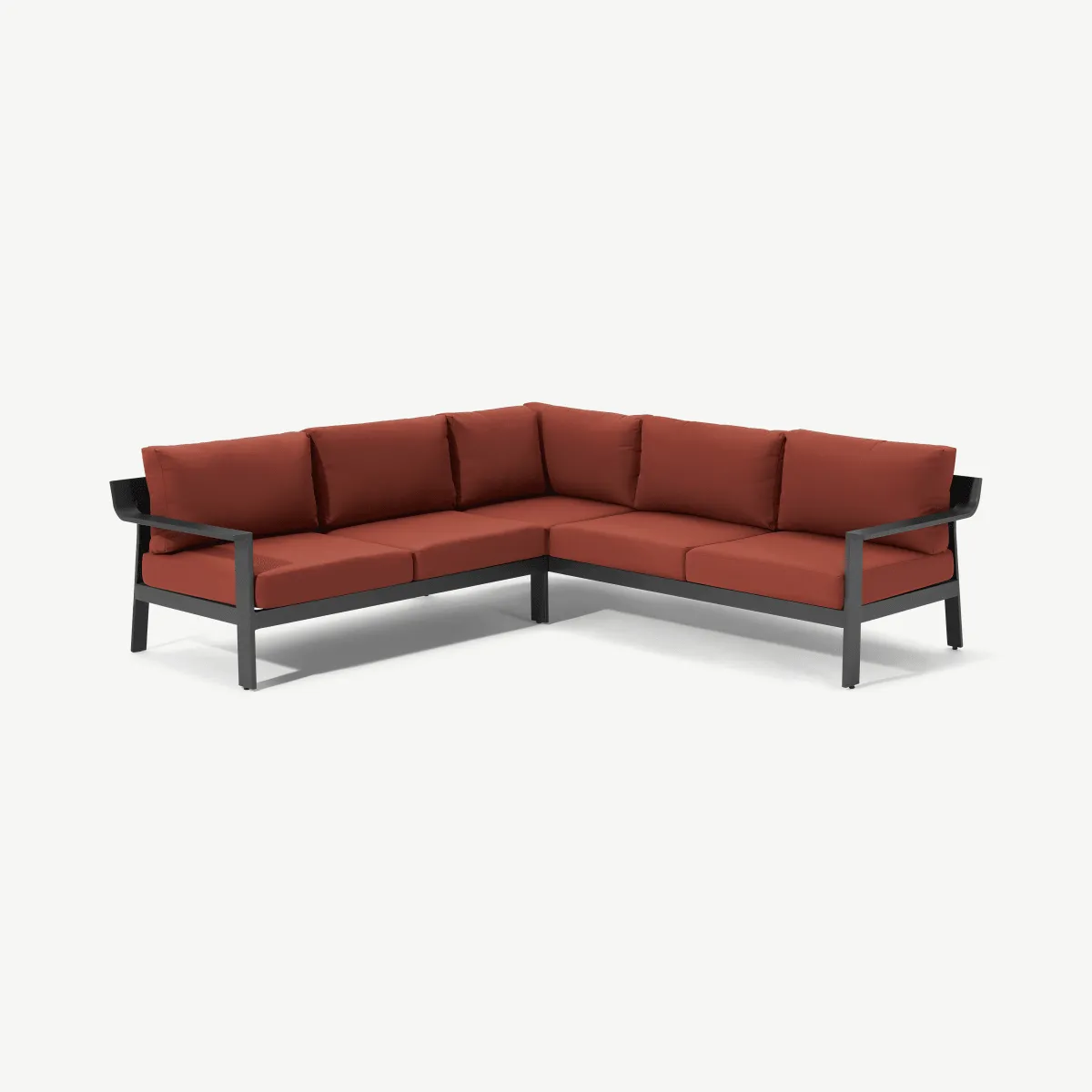 Kochi Garden Corner Sofa, Charcoal & Auburn Red