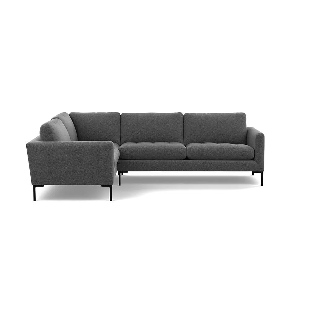 Heal's Eton Left Hand Facing Corner Sofa Melton Wool Granite Black Feet 1