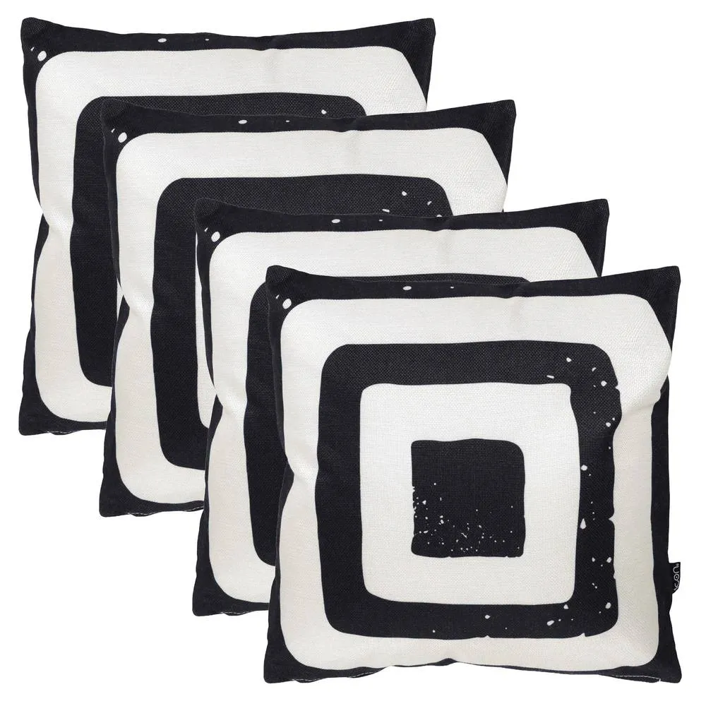 icon 4 Pack Cushion 43x43 Kyoto Fabric, Target Mono in Black