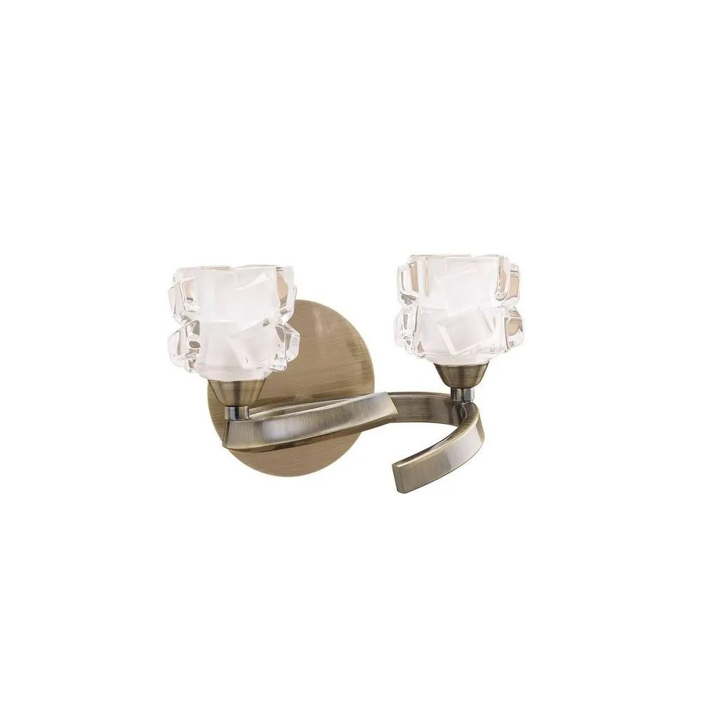 Netlighting Ice Wall Lamp 2 Light G9 Antique Brass in Bronze