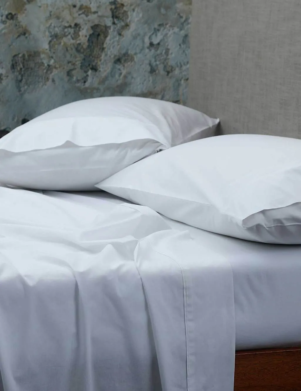 MM Linen Pure Cotton 200 Thread Count Fitted Sheet & Pillowcase Set White