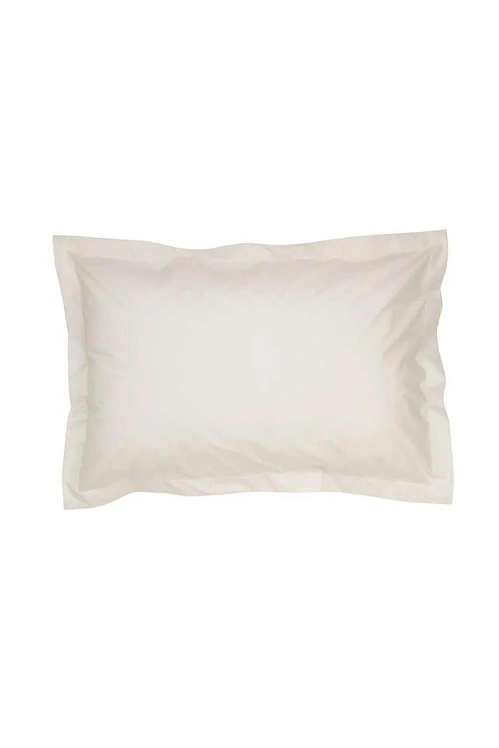 CHRISTY 400TC Luxury Cotton Sateen Plain Dye Oxford Pillowcases Pair in Cream 1