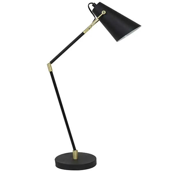 Angular Table Lamp  Black and Gold