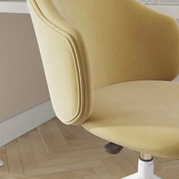 Jarel Ochre Velvet Office Chair 2