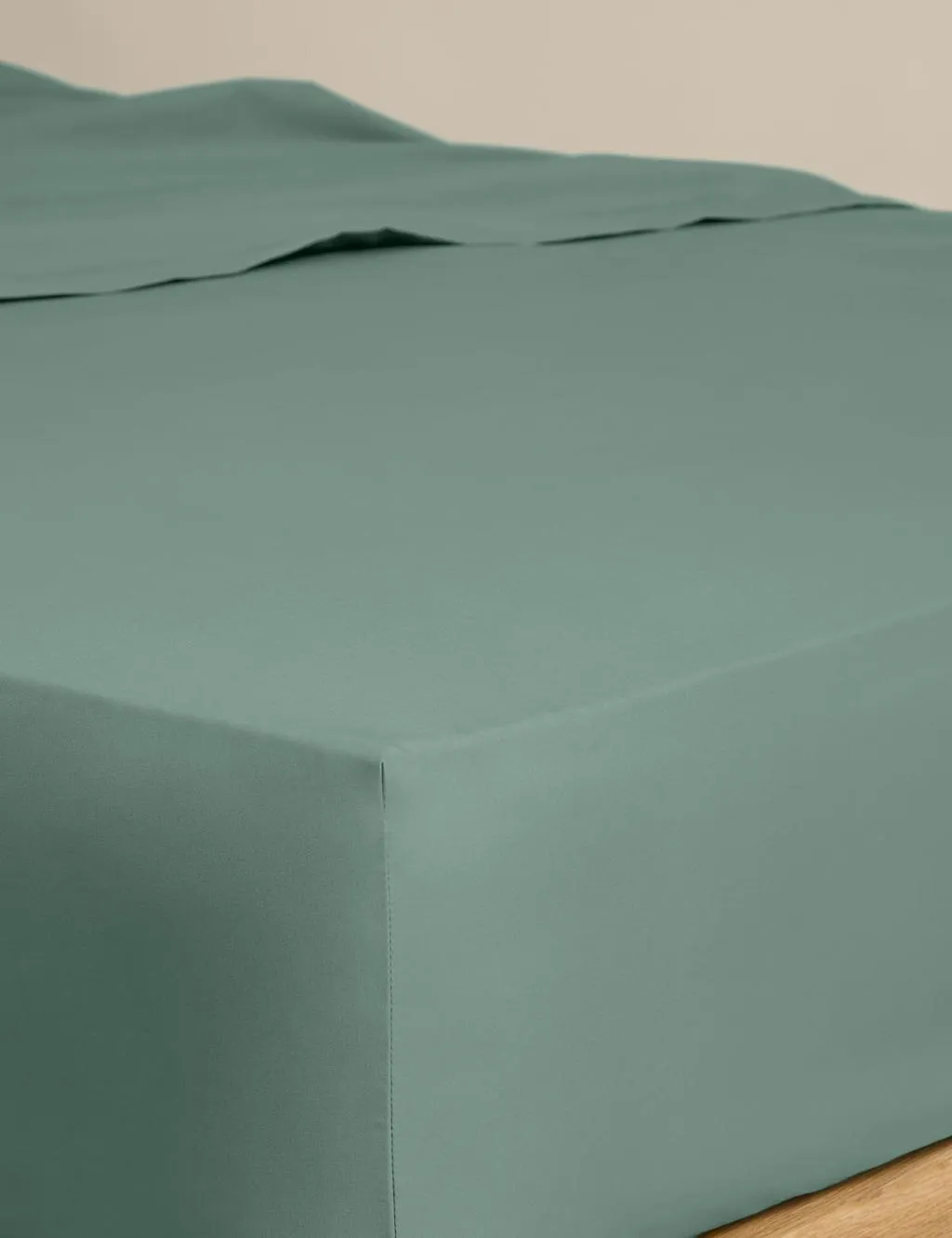 M&S Egyptian Cotton 230 Thread Count StayPut Fitted Sheet Smokey Green