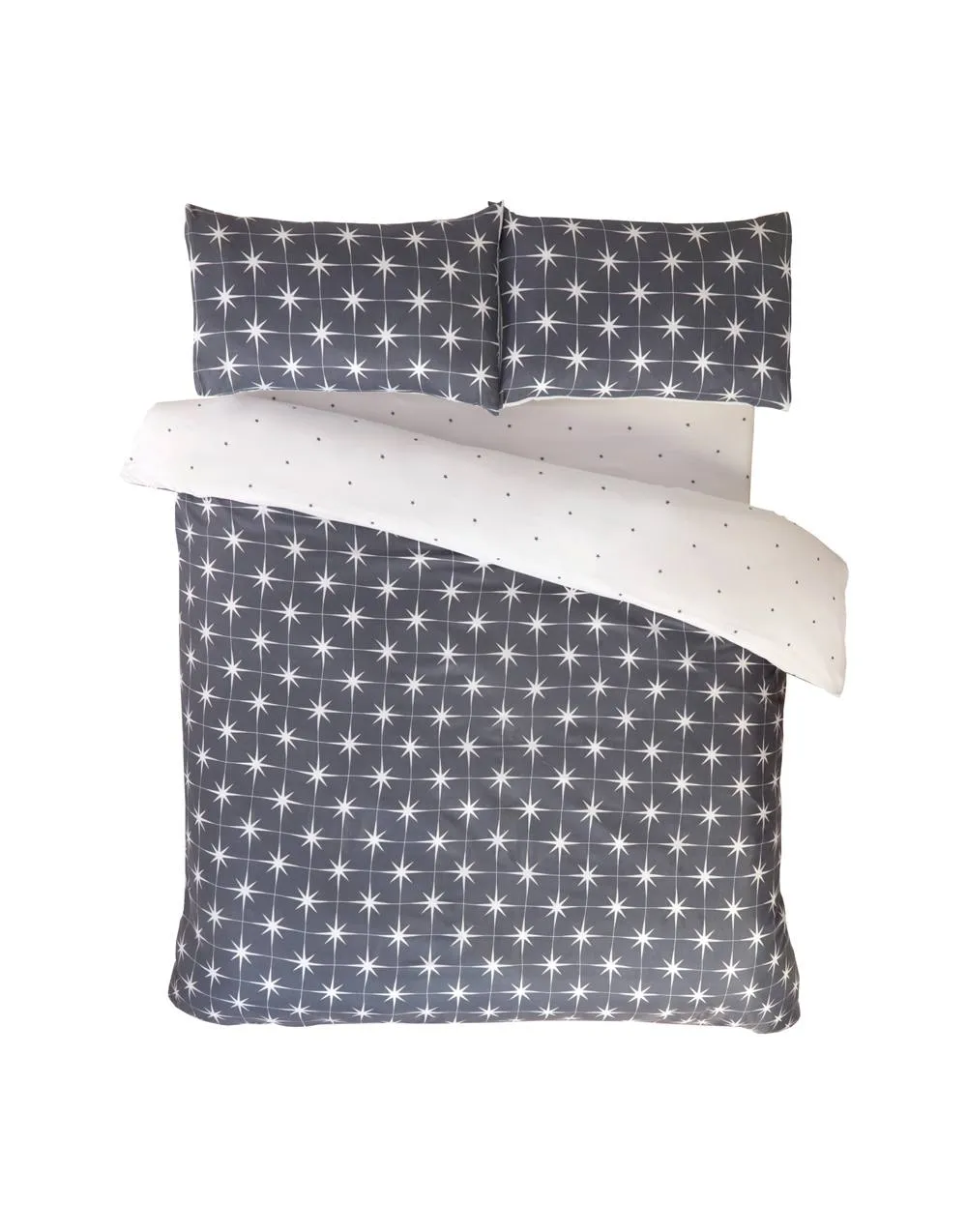 Rapport Home Northern Stars Microfibre Complete Duvet Set with Pillowcase in Grey 3