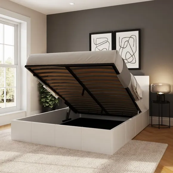 End Lift Ottoman Bed Frame, Faux Leather 2