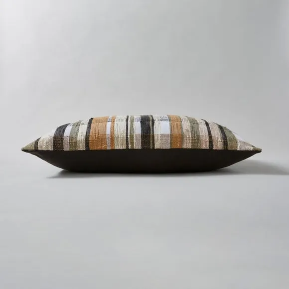 Woven Check Cushion Brown 3