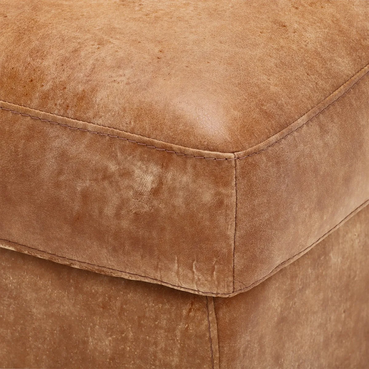 Houston Footstool, Brown Leather | Barker & Stonehouse 6