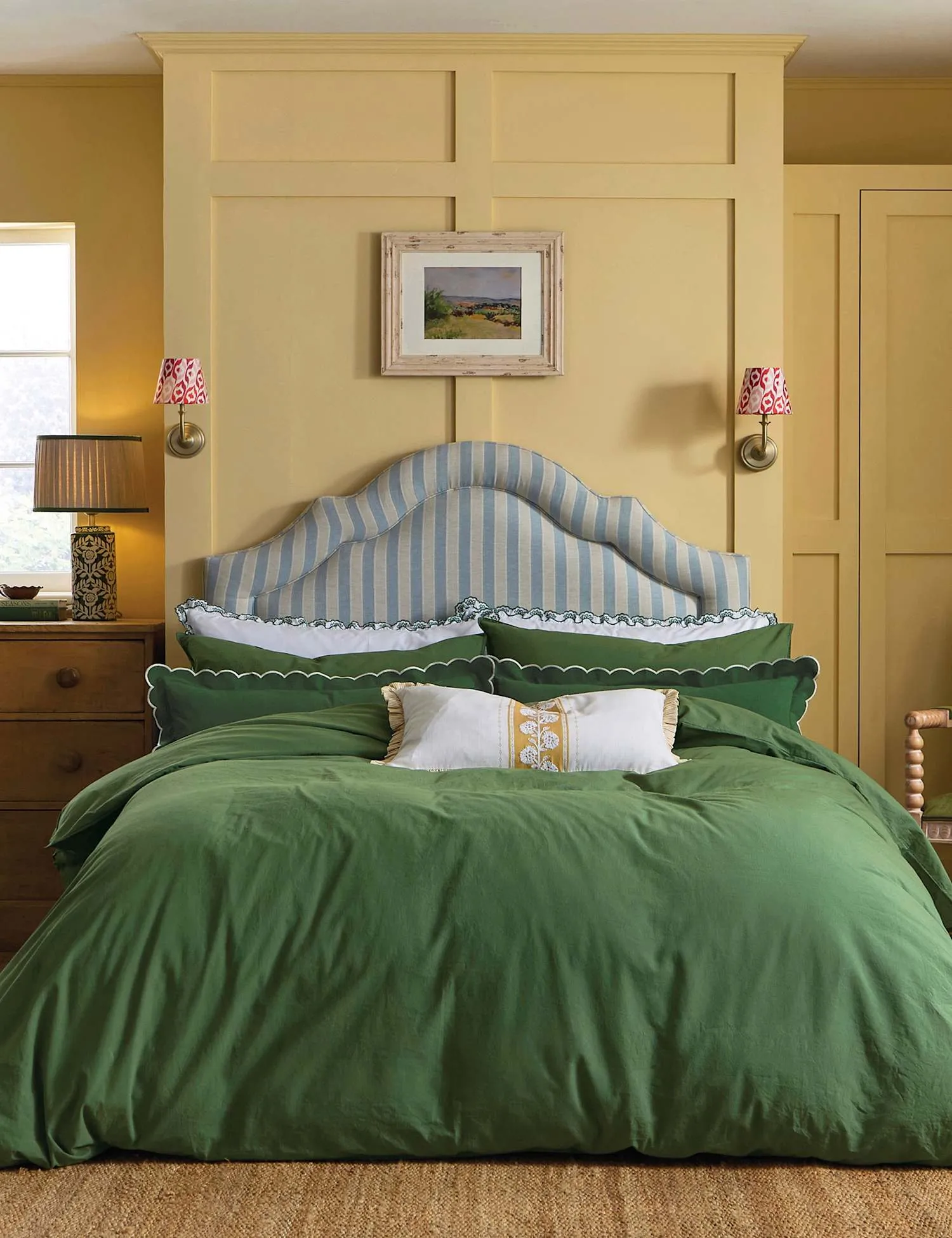 Joules Pure Cotton Country House Bedding Set Green
