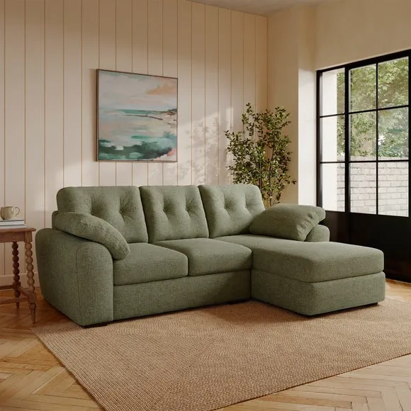 Milton Textured Chenille Corner Chaise Sofa 1
