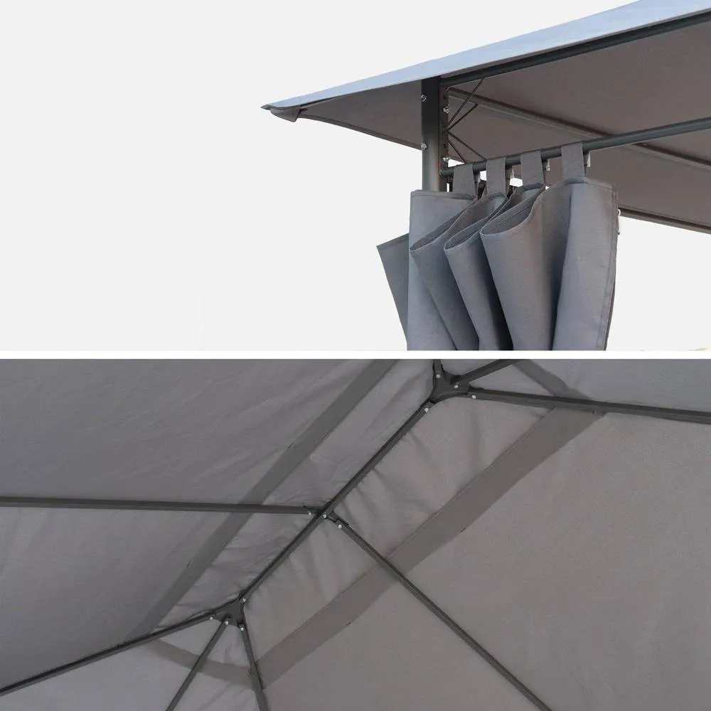 sweeek 3x4m Pergola Replacement Canopy Roof Cloth Divio in Grey 2