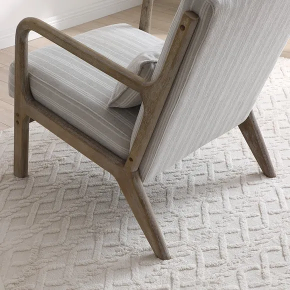 Khali Natural Striped Chenille Occasional Chair 3