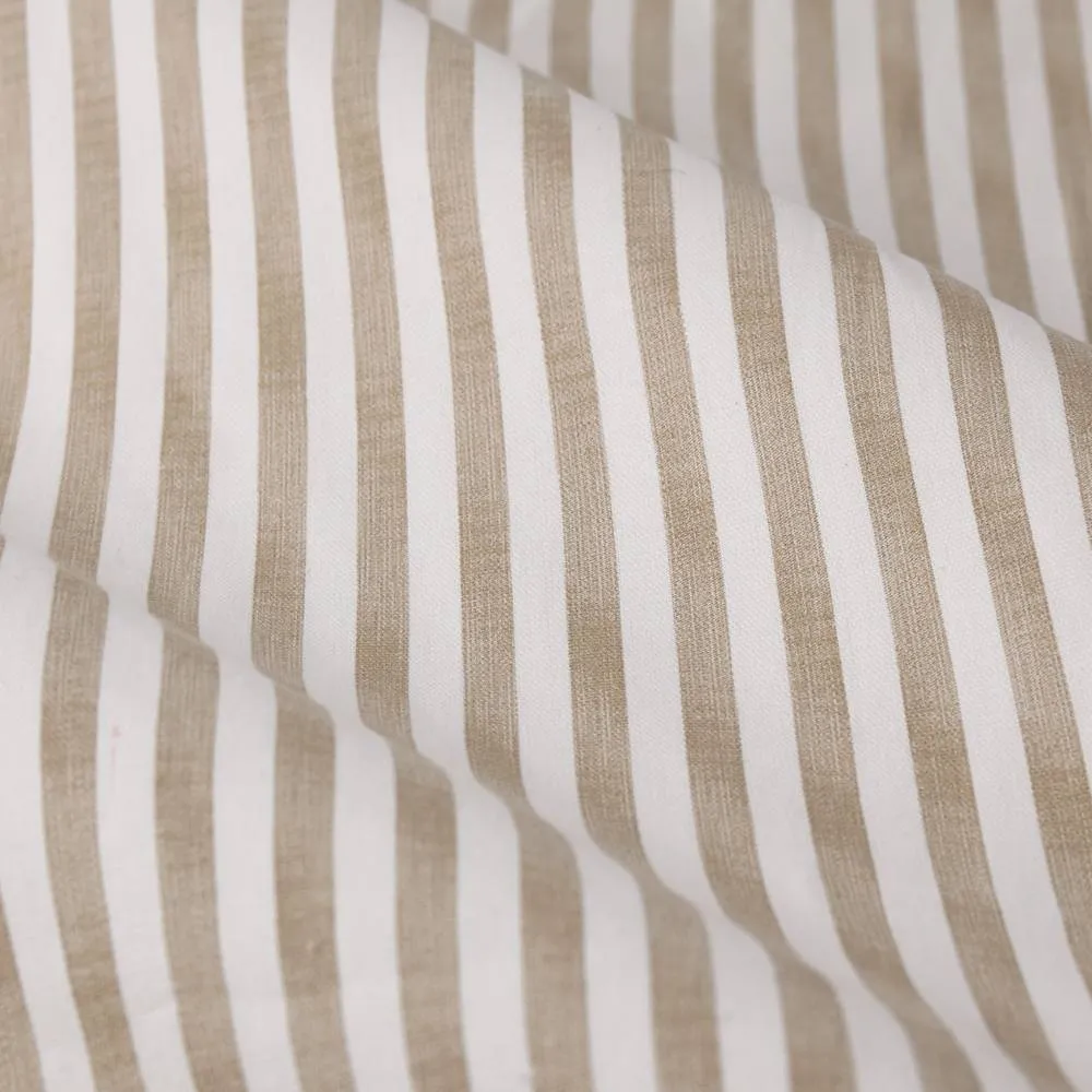 Yard Hebden Striped 100% Cotton Lined Eyelet Curtain Pair in Natural 5