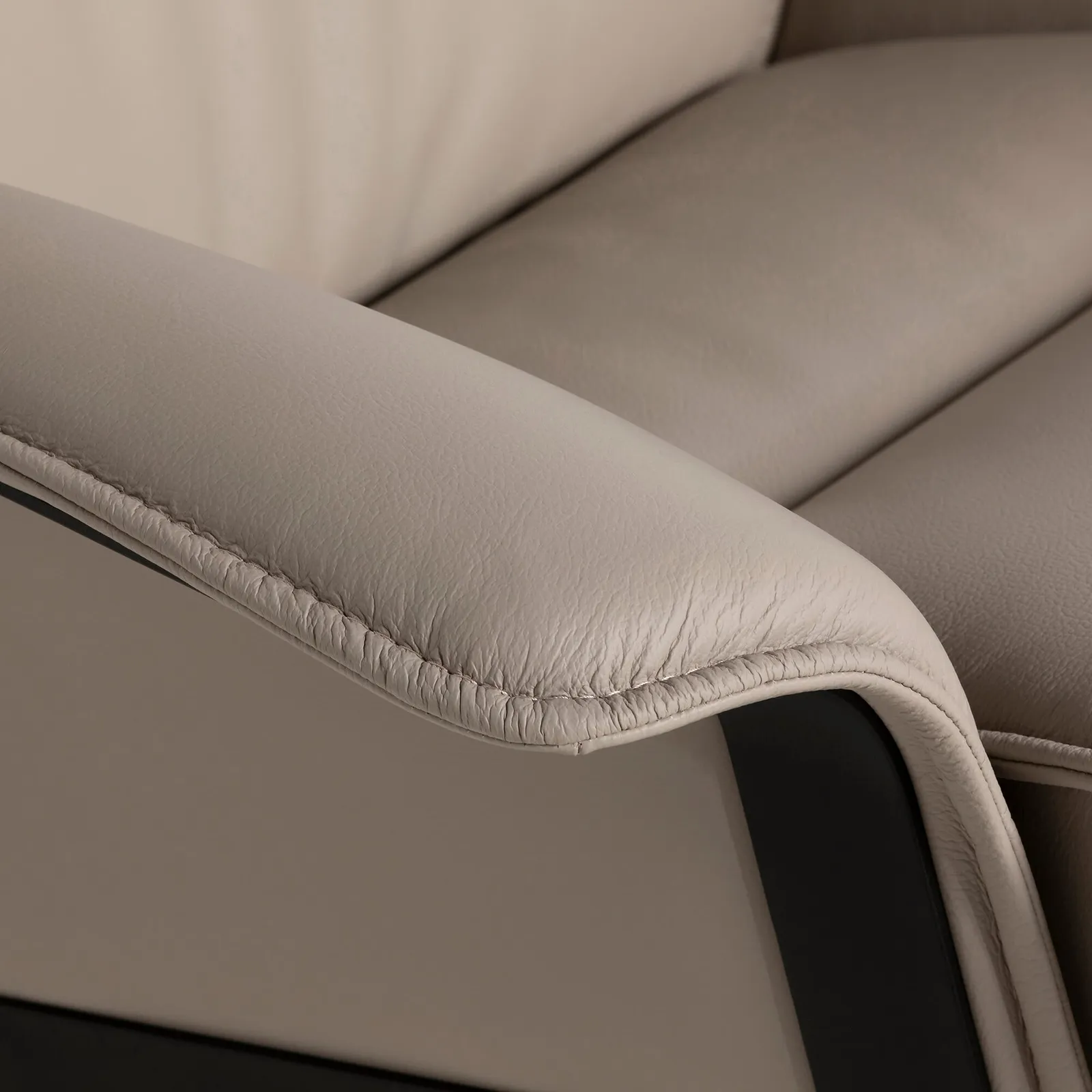 Scandi 1000 Armchair & Footstool, White Leather | Barker & Stonehouse 3