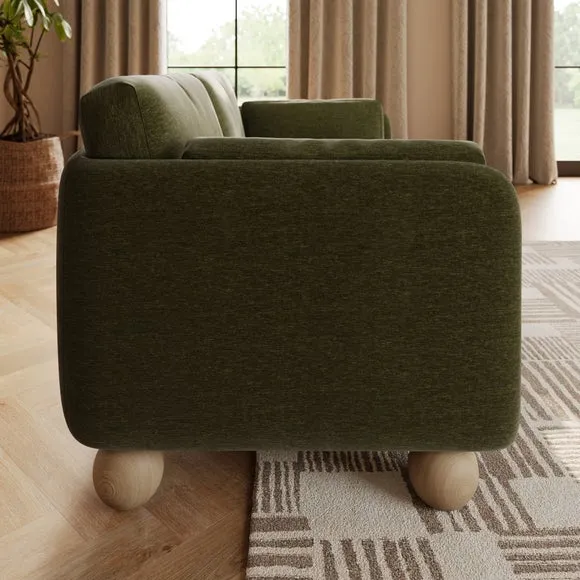 Armitage Chenille 2 Seater Sofa with Ball Feet 3
