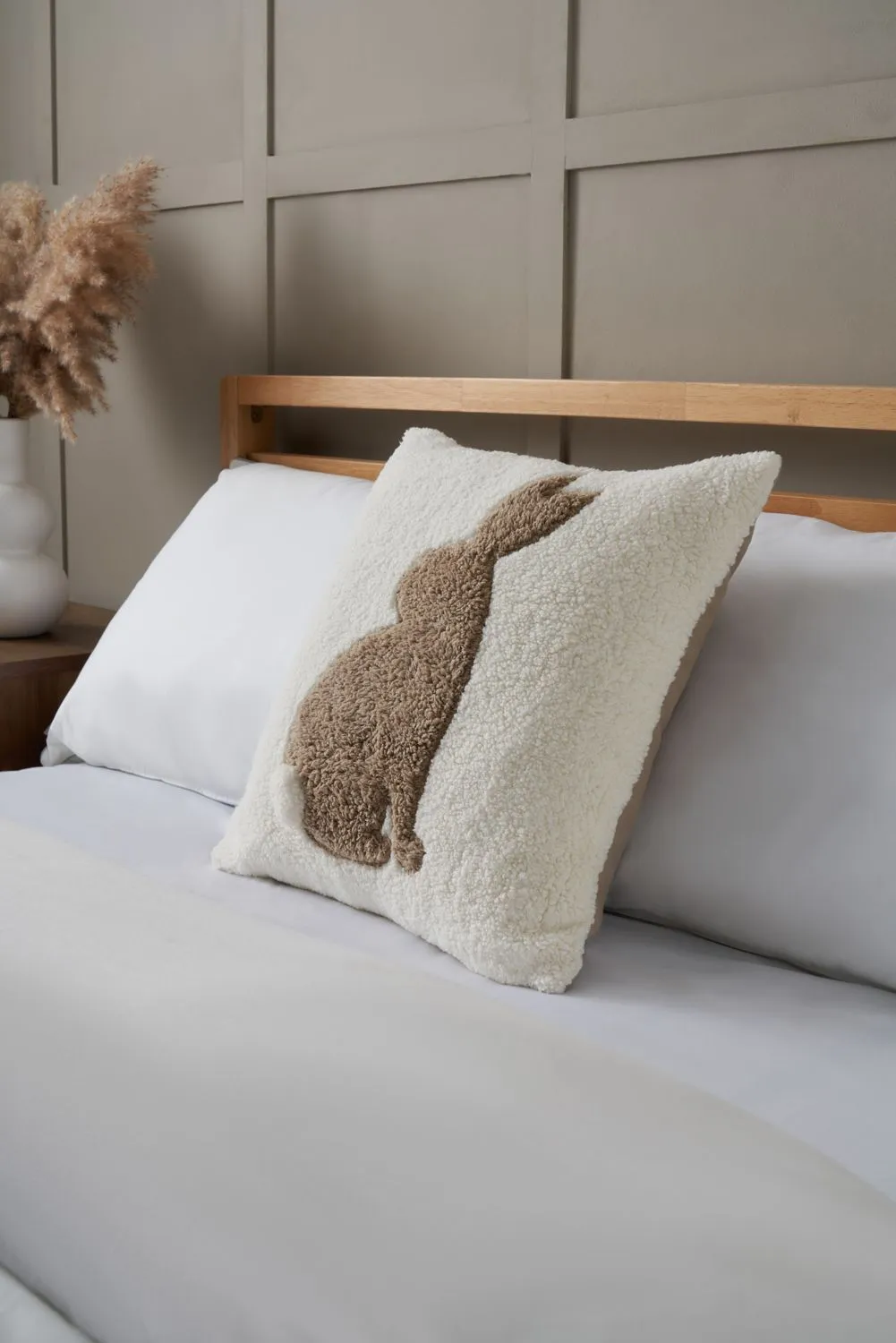 BHS Bunny Tufted Cushion in Natural