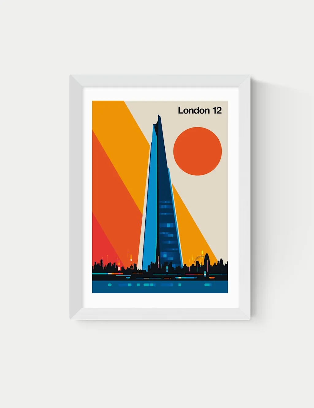 East End Prints London 12 Framed Art Print White
