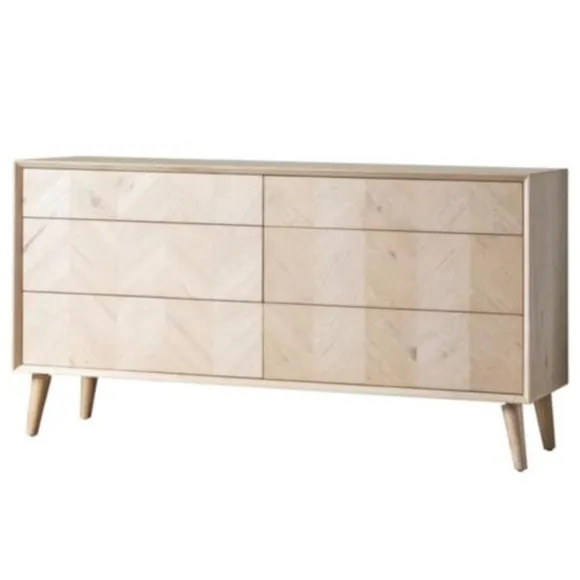 Manila 6 Drawer Chest, Light Wood 4