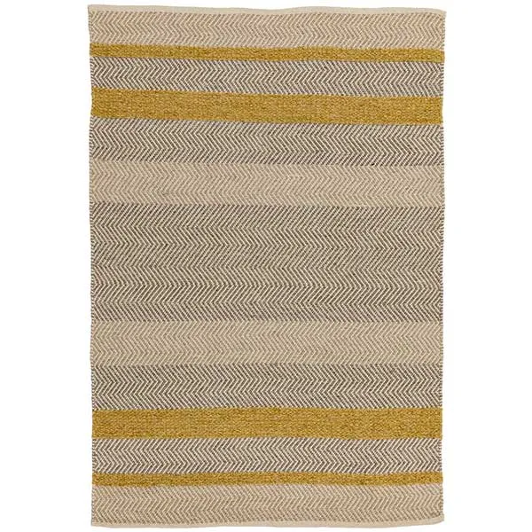 Fields Rug Mustard - 50% Wool Pile, 35% Cotton, 15% Viscose - Measuring: W120 x D170cm