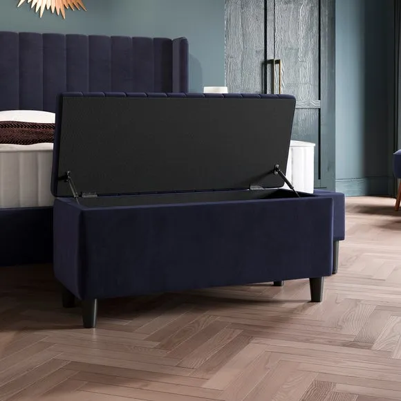 Alara Velvet End of Bed Storage Ottoman 2