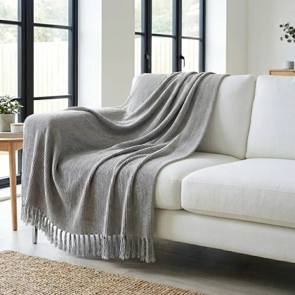 Garden Greatness Maison Soft Grey Woven Throw