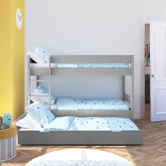 Compact Wooden Bunk Bed With Open Trundle 1