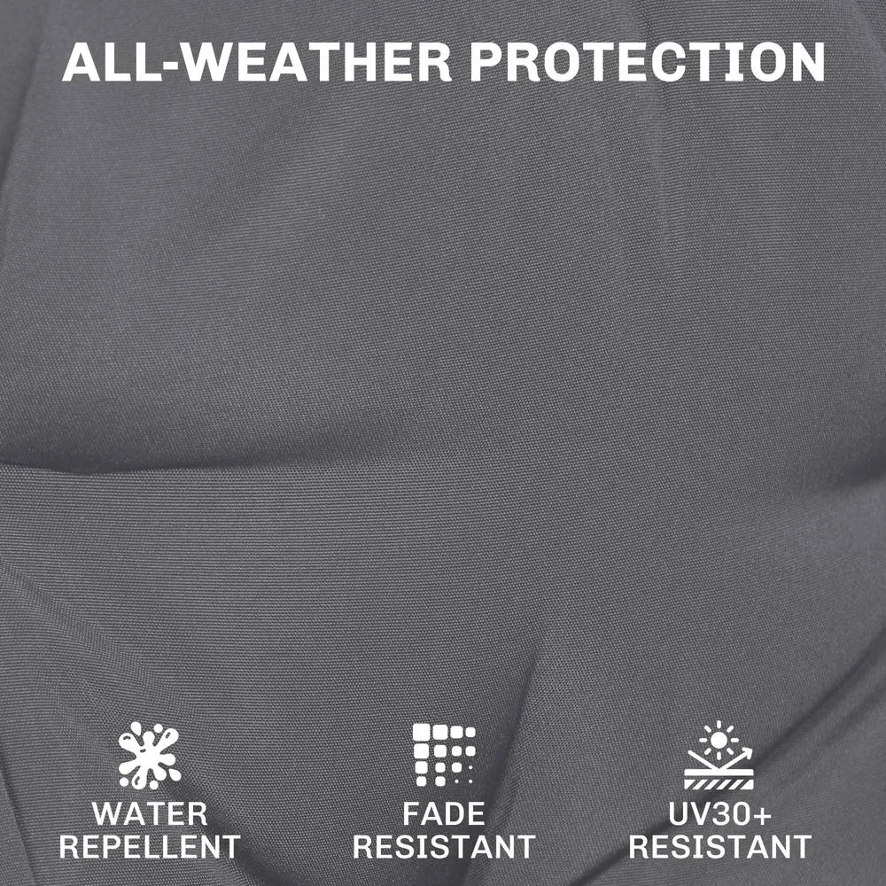 OUTSUNNY Outdoor Chair Seat Cushions Set of 2, Garden Chair Cushions in Dark Grey 5
