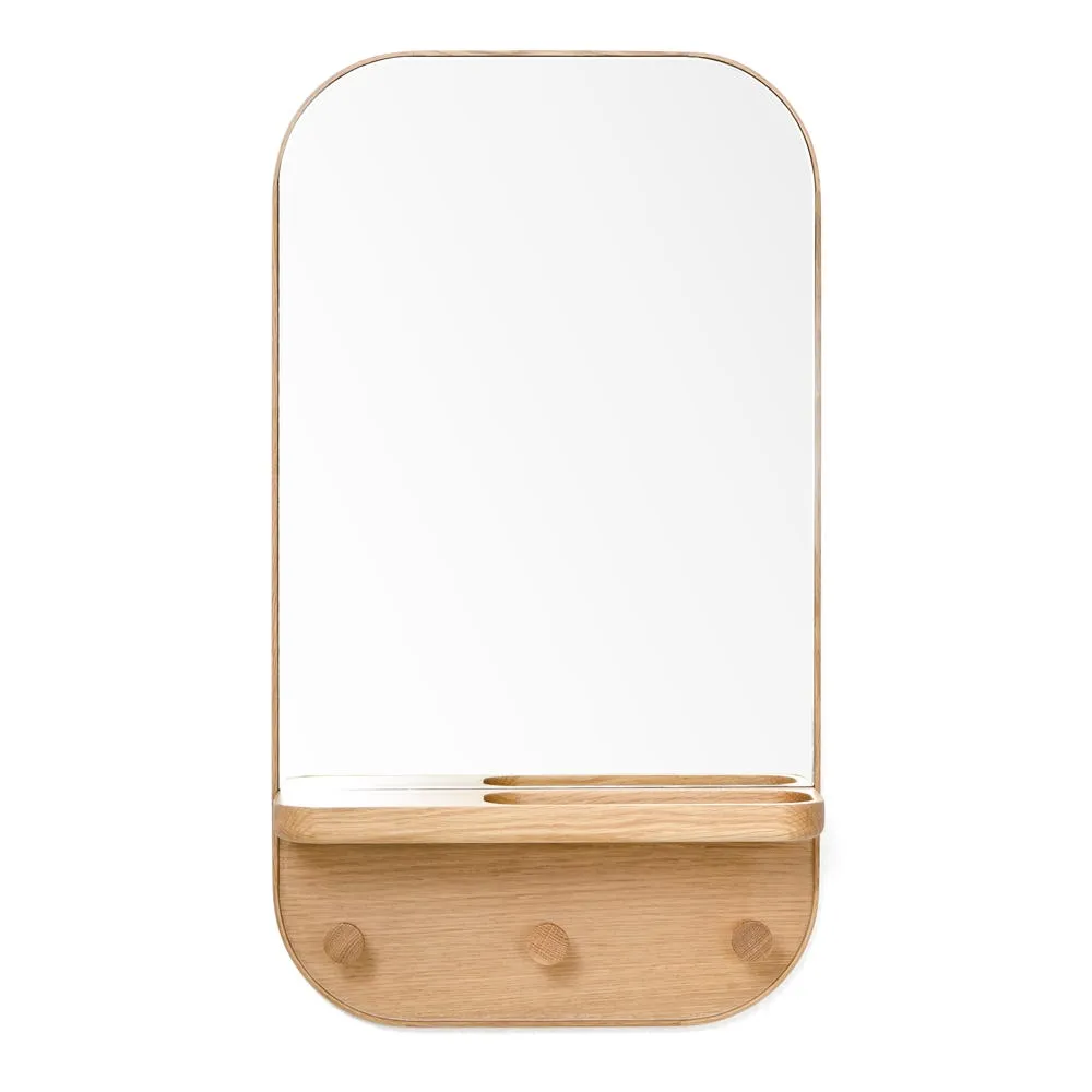 Wireworks Silent Butler Oak Storage Mirror 2
