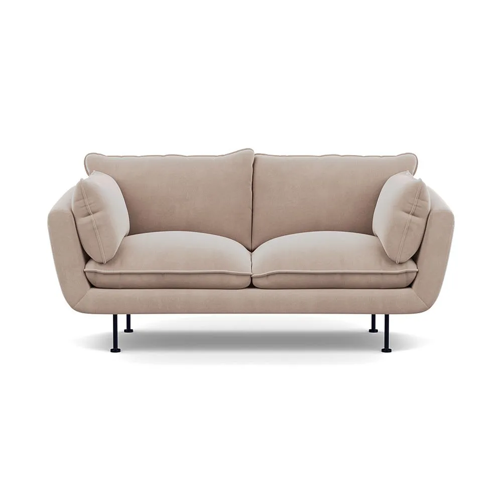 Heal's Allora 2 Seater Sofa Smart Velvet Pebble Black Feet 1