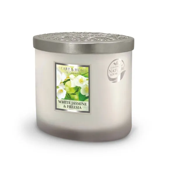 Heart and Home Ellipse White Jasmine & Freesia Multi Wick Candle 3