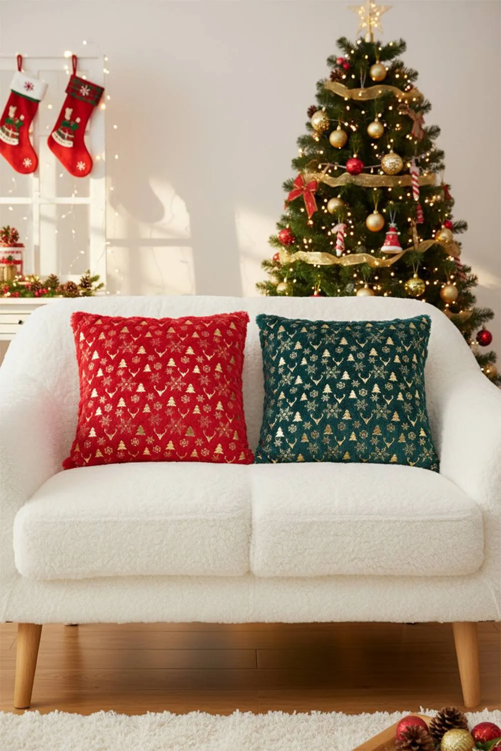 Living and Home Christmas Themed Plush Throw Pillows
