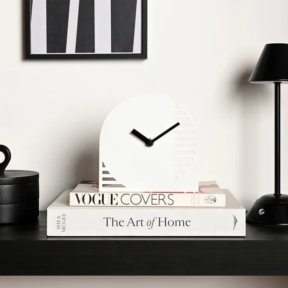 Interval Arched Cut Out Steel Desk Clock