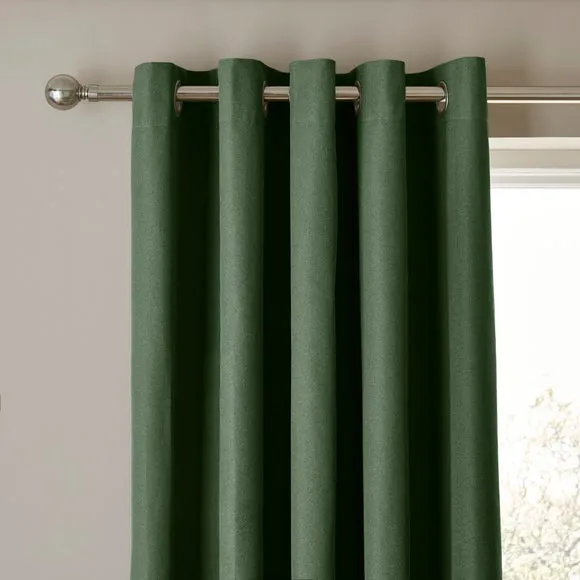 Rotterdam Herringbone Blackout Eyelet Curtains 1