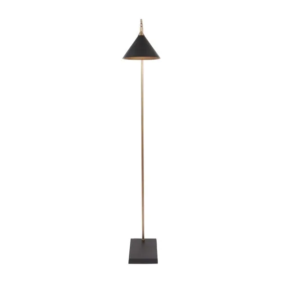 Zeta Matt Black and Antique Brass Floor Lamp 3