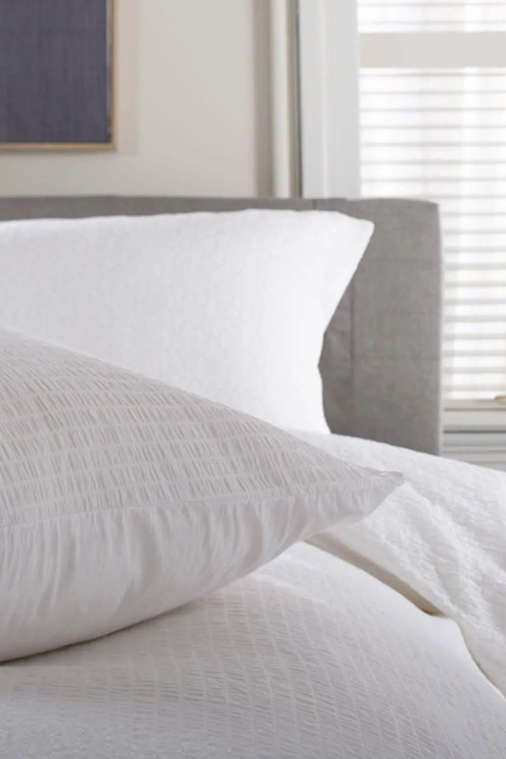 The Lyndon Company Tilly Texture Cotton Washed Duvet Set in White 2