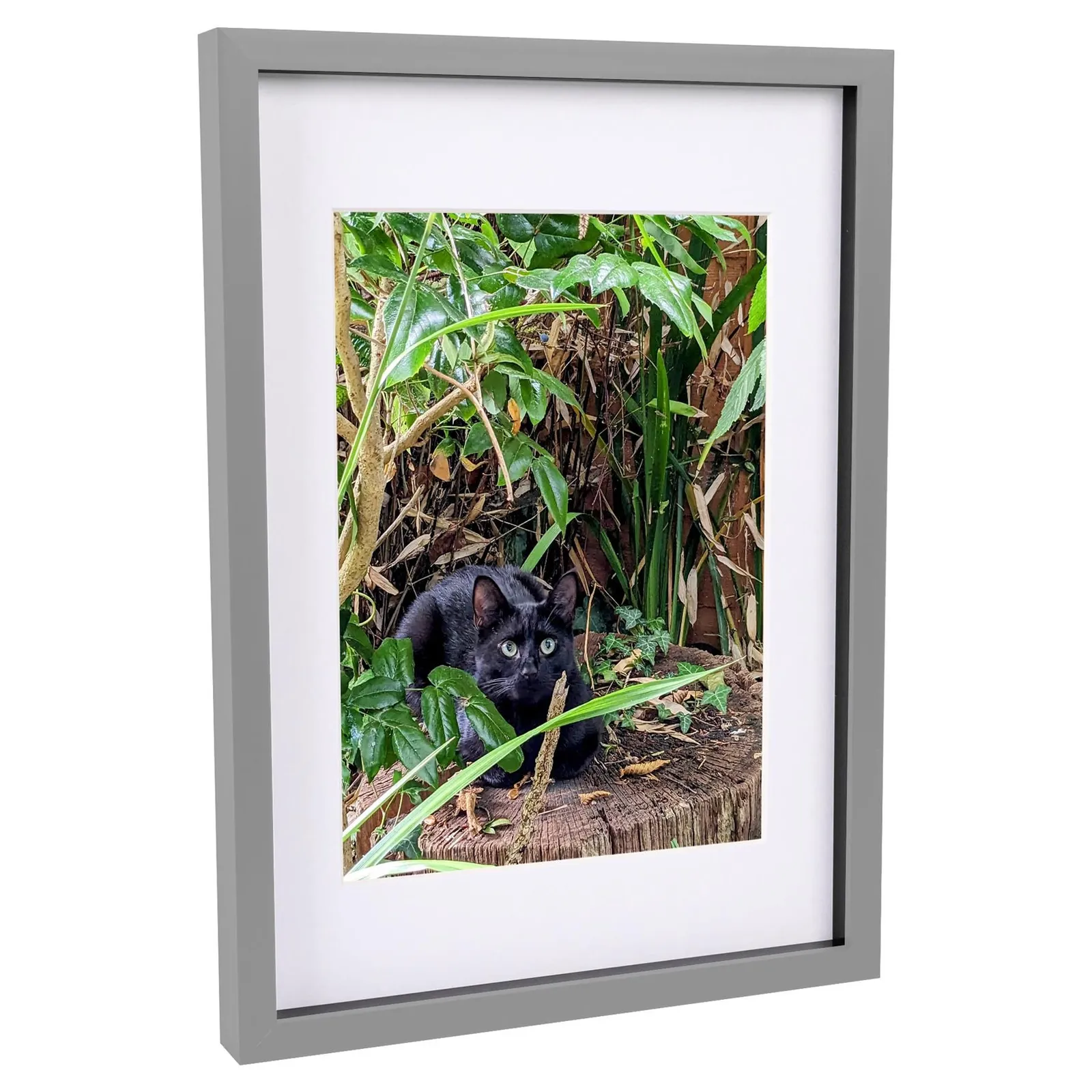 Nicola Spring 3D Box Photo Frame with A4 Mount - A3 (12" x 17") - White Mount in Grey 1