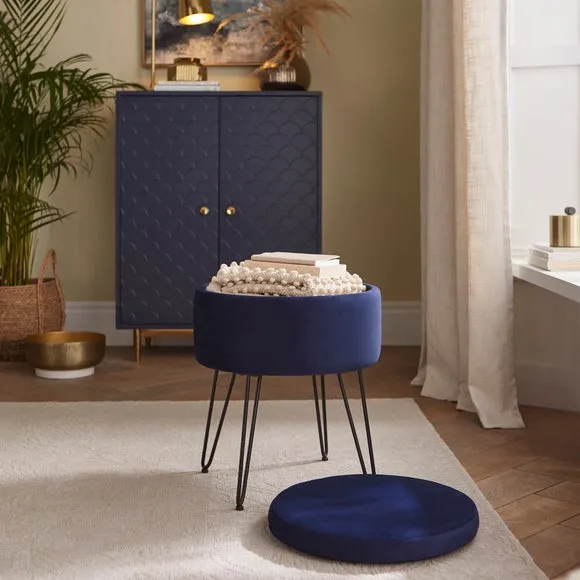 Avery Velvet Storage Footstool 3