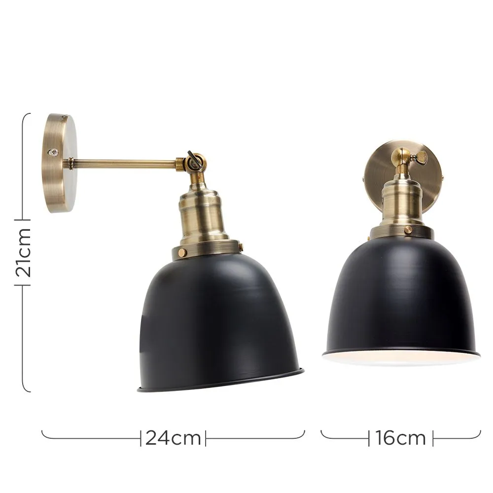 ValueLights Wilhelm Pair of Gold Indoor Wall Lights 6