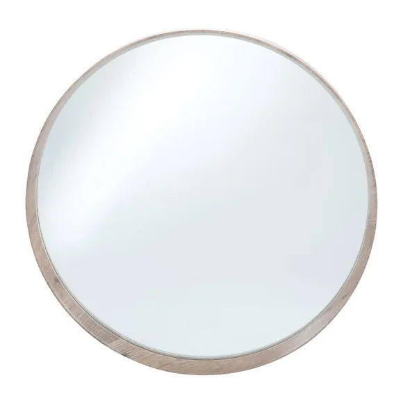 Natural Wood Veneer Round Wall Mirror 3
