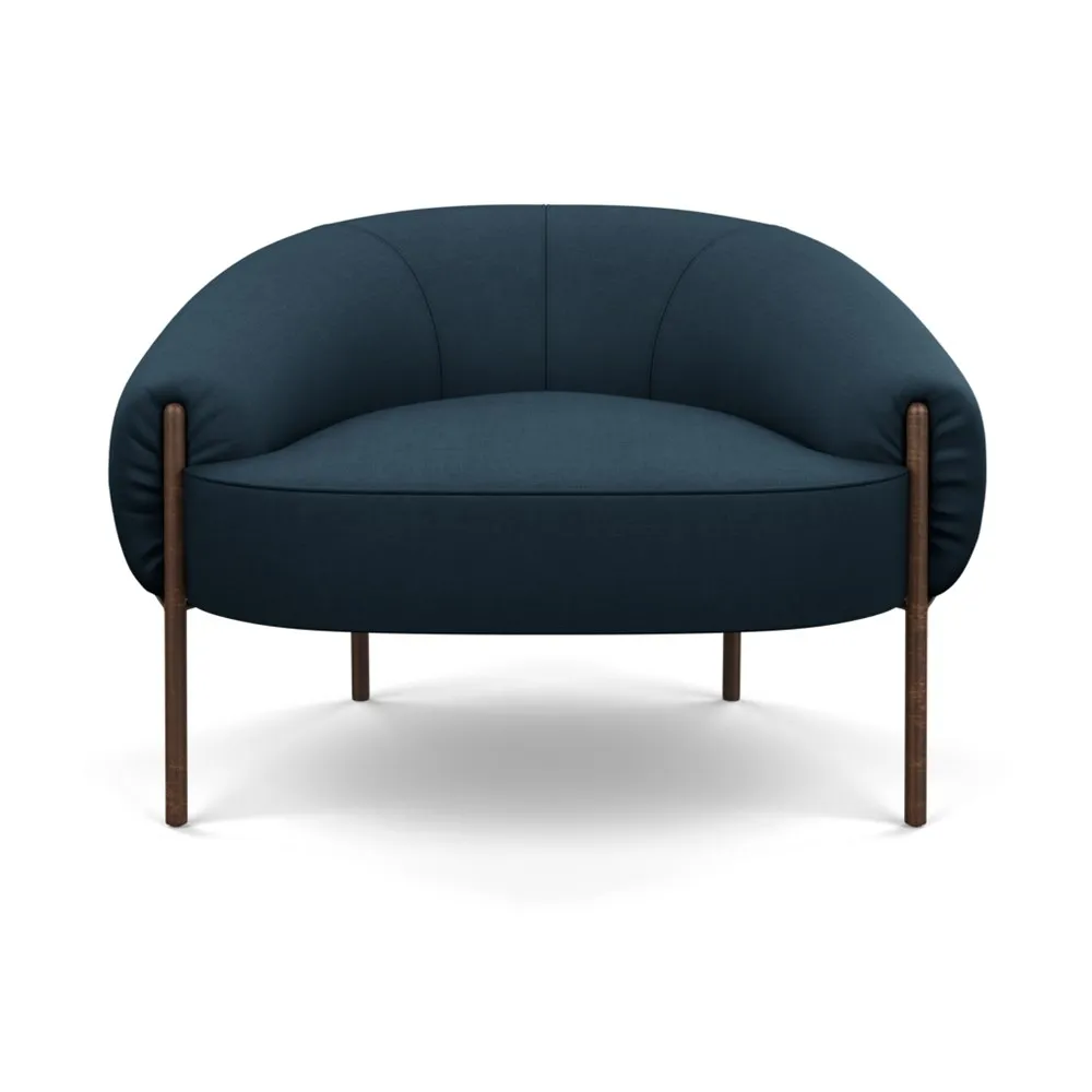 Heal's Isola Armchair Siena Cotton Deep Sea Bronze Feet 1