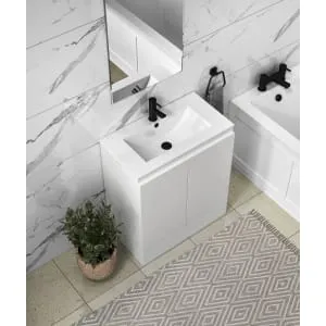 Halite Waterproof White Vanity Unit with Basin - 500mm 2