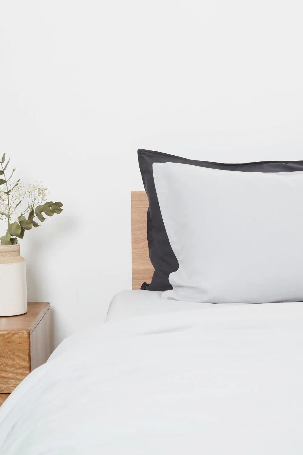 Panda Bamboo & French Linen Pillowcases (2-Pack) Silver Lining Grey, Silver 4