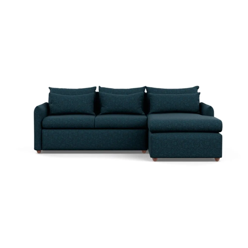 Heal's Pillow Medium Right Hand Corner Chaise Brecon Ink Chestnut Stain Feet